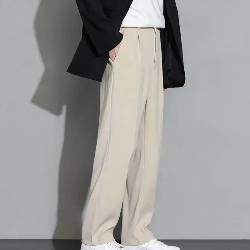 Simple Funky Blended Synthetic Fabrics Suit Trousers-1