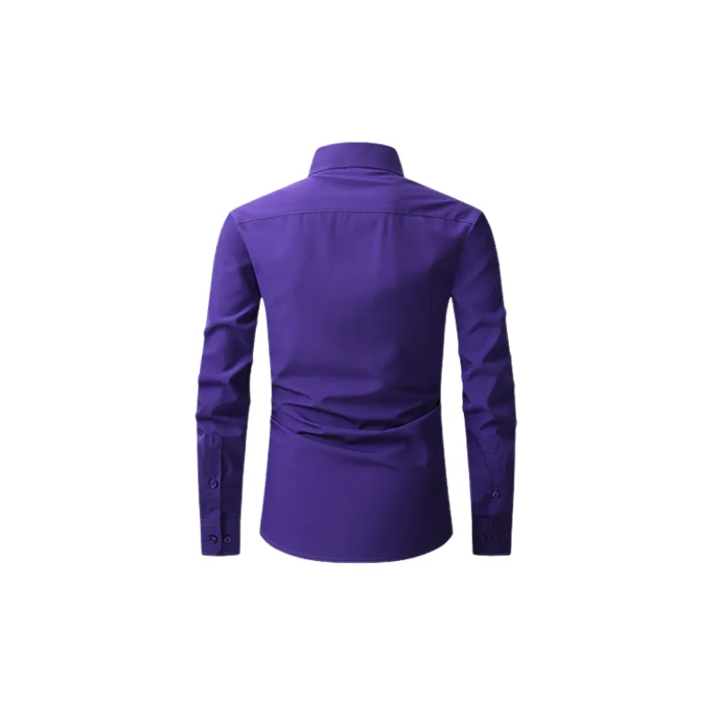 Simple Business Blended Synthetic Fabrics Shirt-1