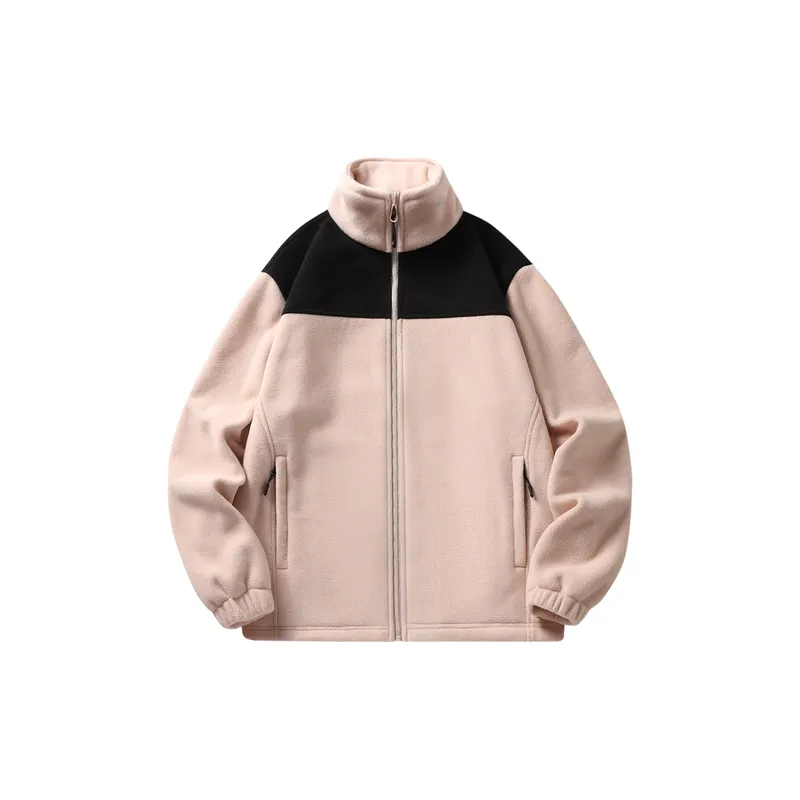 Zipper Loose Polyester Velvet Jacket-3