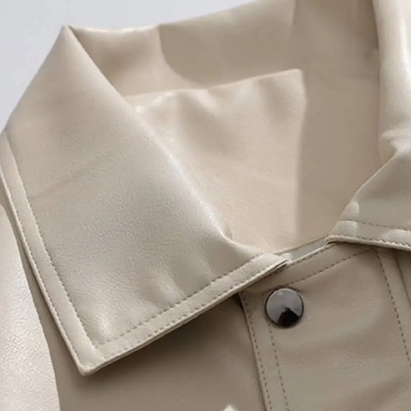 Fashionable Waterproof Polyester Leather Jacket Women-5