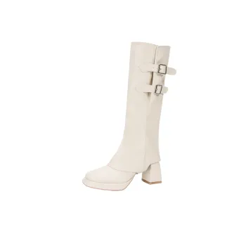Fashionable Plain Knee High Boots