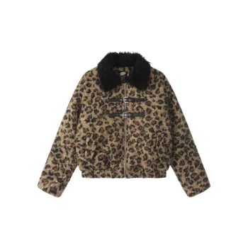 Funky Leopard Print Quilted Jacket