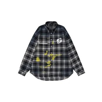 Classic Retro Long Sleeve Spray painted Shirt
