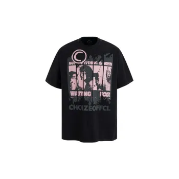 Retro Distress Cotton Blended Fabric T Shirt