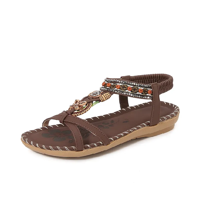 Simple Rhinestone Beach Sandals-1