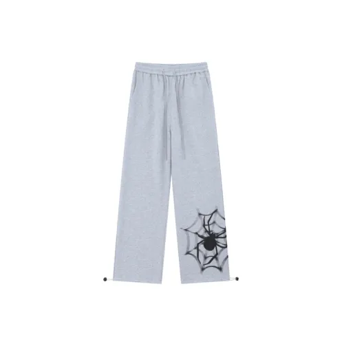 Retro Spider Printed Casual Straight Leg Trousers