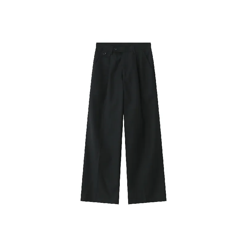 Casual Loose Polyester Suit Trousers-0