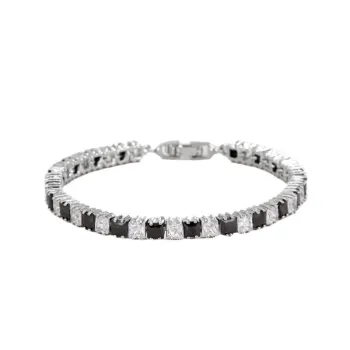 Black and White Zircon Bracelet
