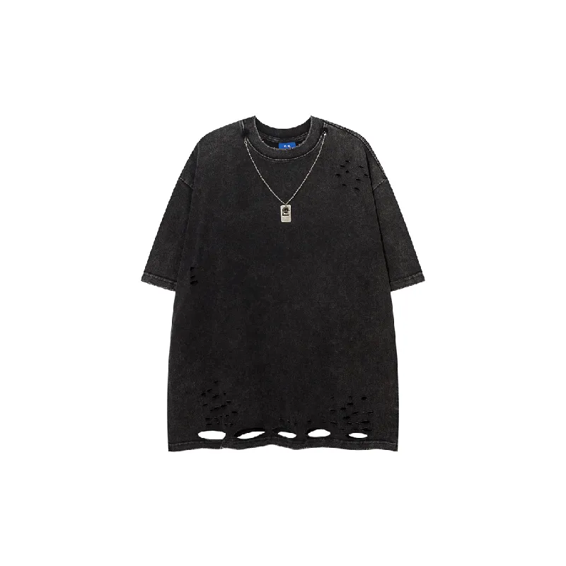 Retro Casual Cotton Blended Fabric T-Shirt Unisex-0