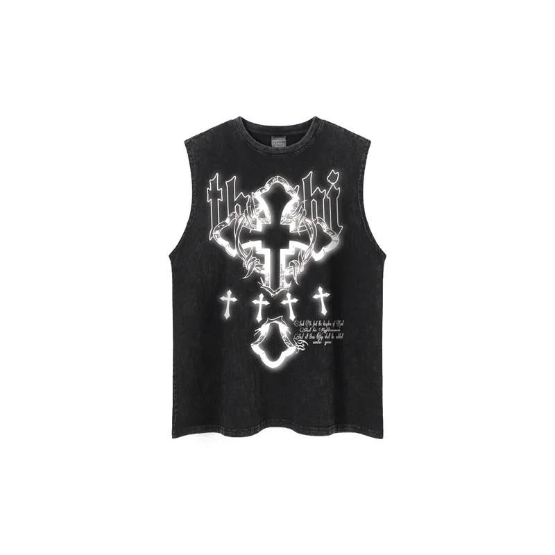 Trend Retro Letters Printed Short Sleeved High Street Leisure T shirt-0