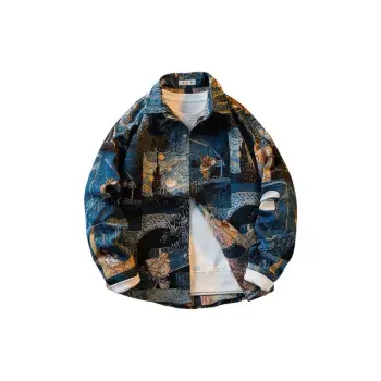 Retro Printed Silk Jacket