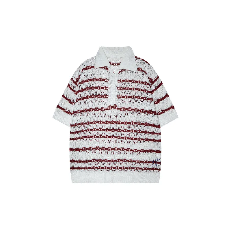 Fashion Striped Blended Synthetic Fabrics Polo-4