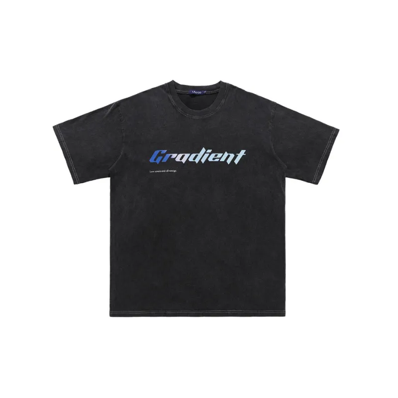 Old Direct Injection Printing Shoulder Loosen T Shirt-4