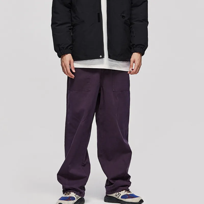 Basics Loose 100% Cotton Casual Pants-2