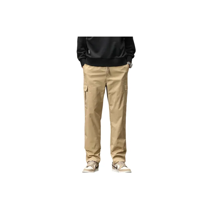 Sporty Straight Leg Polyester Cargo Pants-3