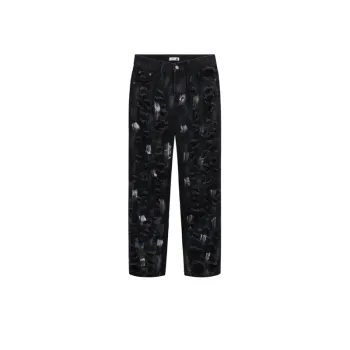 High Street Vintage Graffiti Washed Ripped Jeans