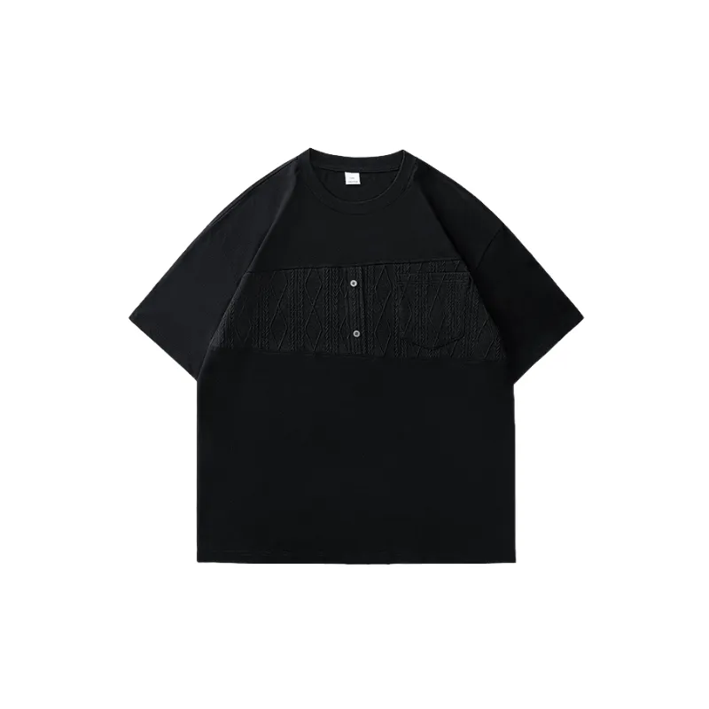 Loose Plain Cotton Blended Fabric T Shirt-0