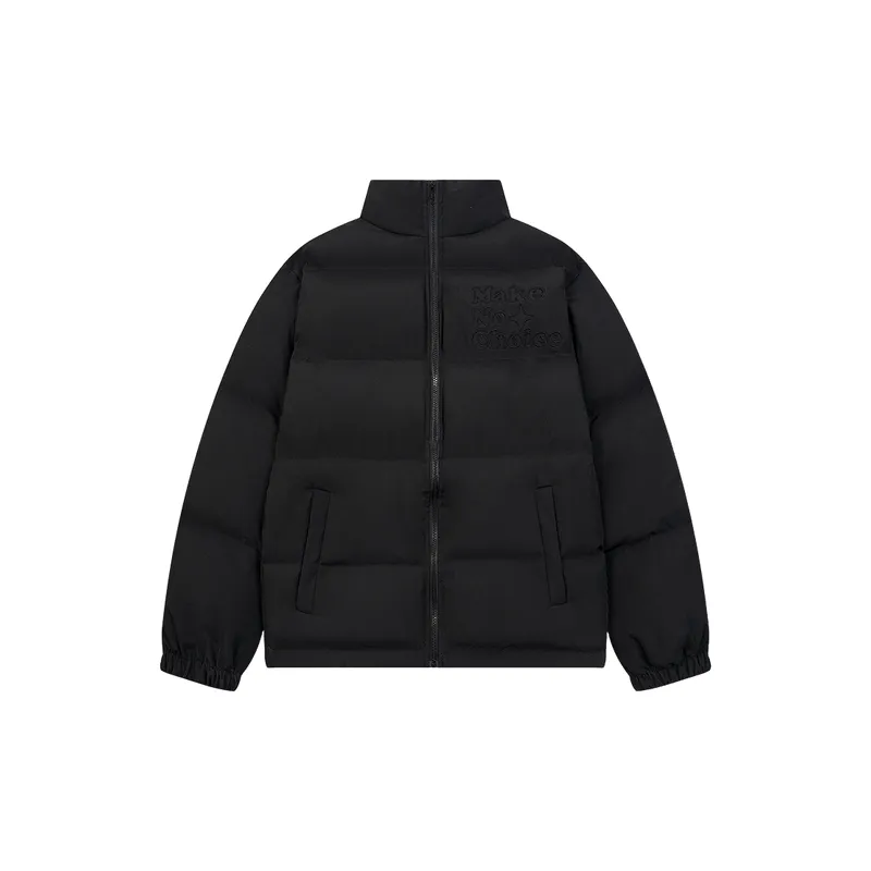 Plain Loose Blended Synthetic Fabrics Quilted Jacket-0