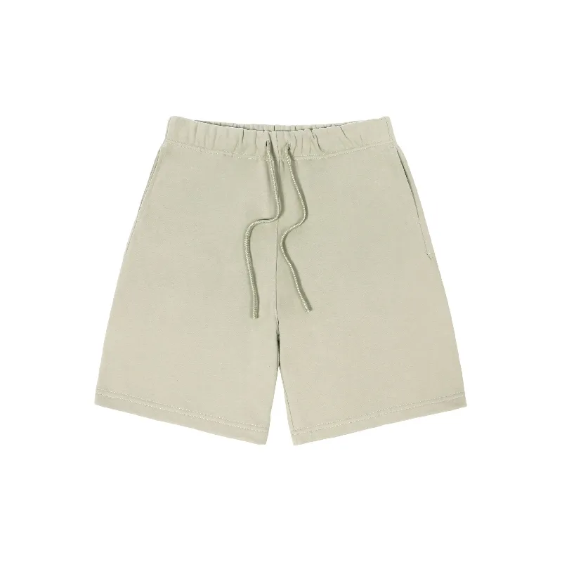 Loose Plain Terry Fabric Casual Shorts-4