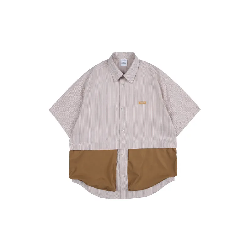 Fashionable Striped Cotton Blended Fabric Shirt-2
