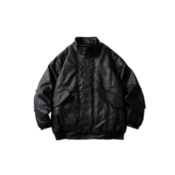 Retro Plain PU Leather Jacket