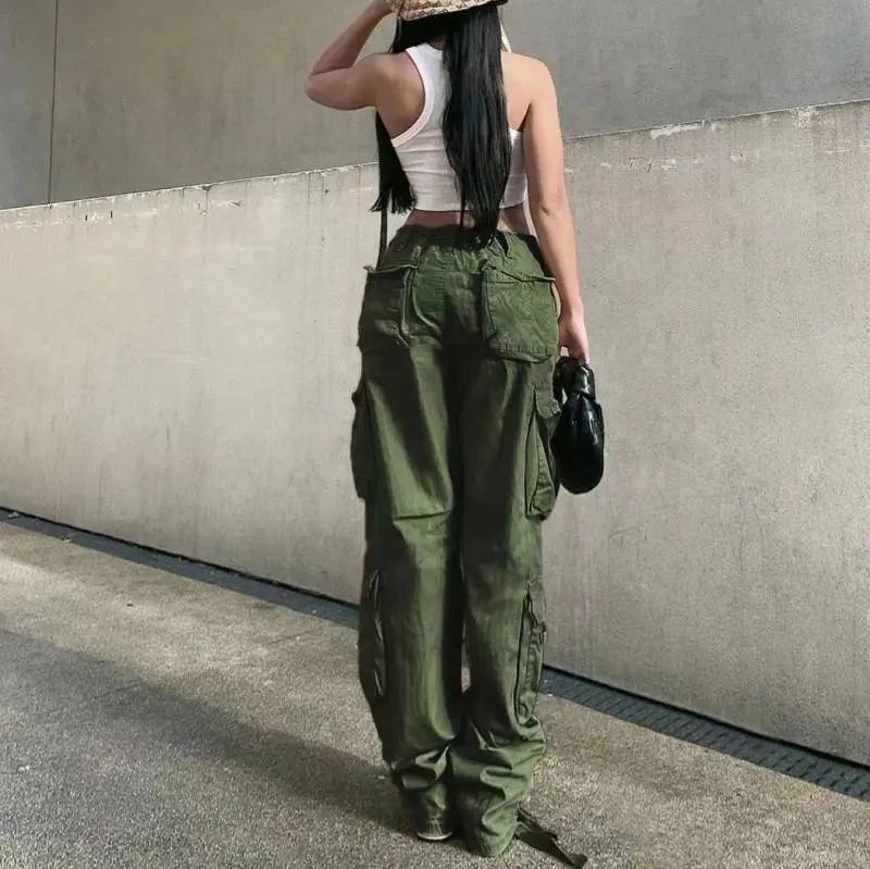 Casual Street Cotton Cargo Pants Women-3