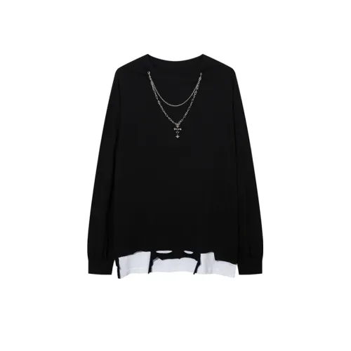 Street-style Cut-out Solid Color T-shirt