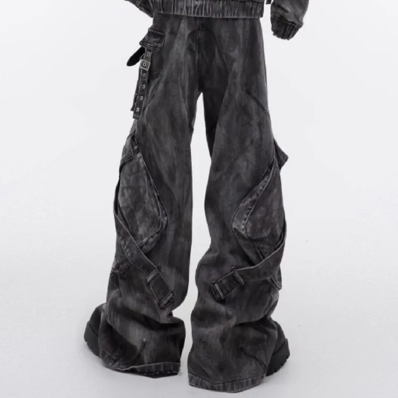 Retro Large Pockets Cotton Cargo Pants-1