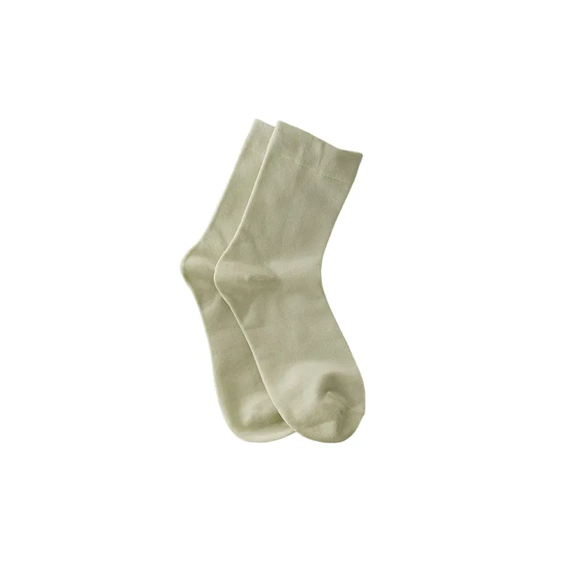 Plain Fashionable Combed Cotton Mid Calf Sock-8