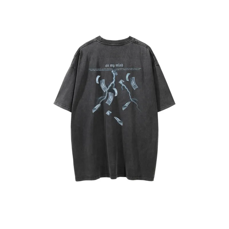 Angel Print Washed T Shirt-10