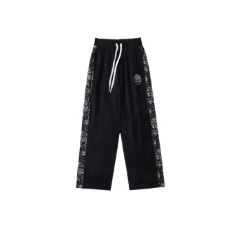 Vintage Cashew Flower Stitching Straight Pants