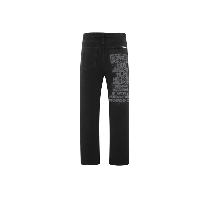 HELIPORT Apron Graffiti Splash Ink Micro Stretch Straight Pants-1