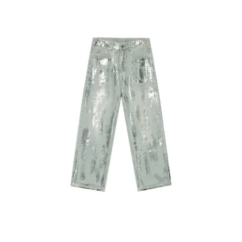 High Street Hip Hop Silver Brush Jeans