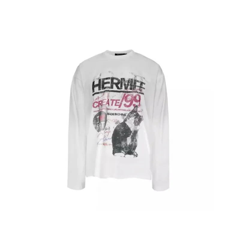Retro Loose Long Sleeve T Shirt-0