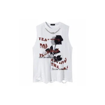 Retro Hip hop Graffiti Floral Printed Vest