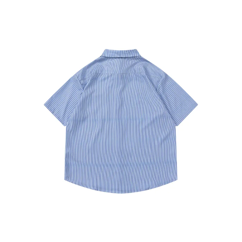 Retro Striped Polyester Shirt Unisex-5