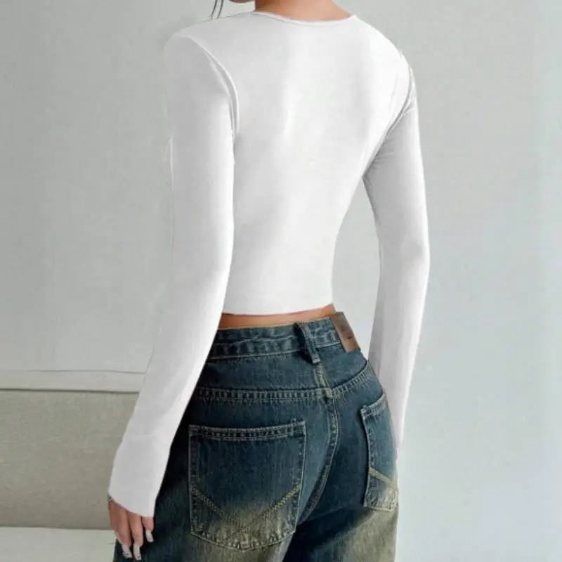 Sexy Casual Polyester T Shirt Women-3