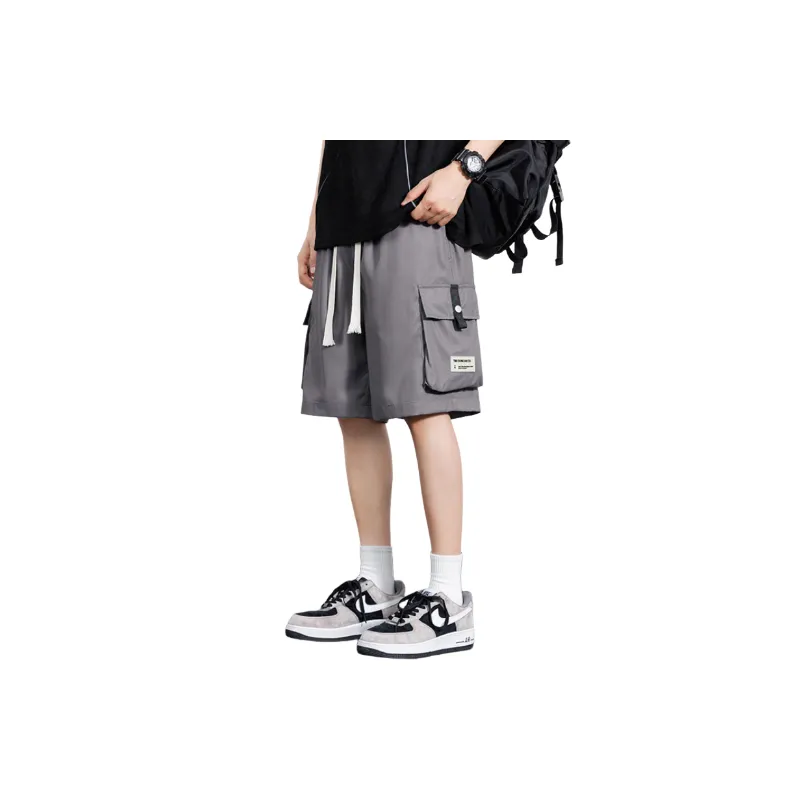 Fashionable Sporty Polyester Cargo Shorts-2