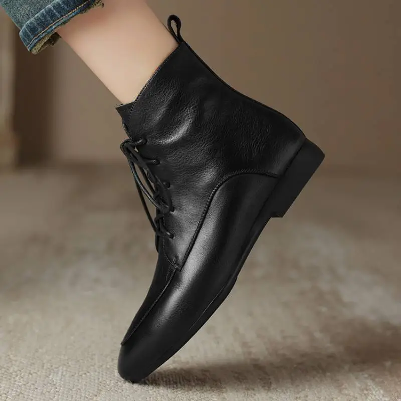 Retro Plain Ankle Boots-1