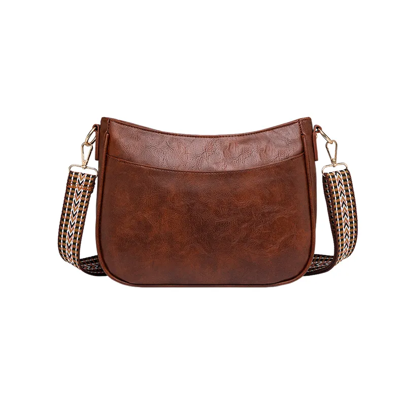 Retro Plain Crossbody Bag-4