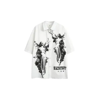 Retro Letter Print Short Sleeved T Shirt