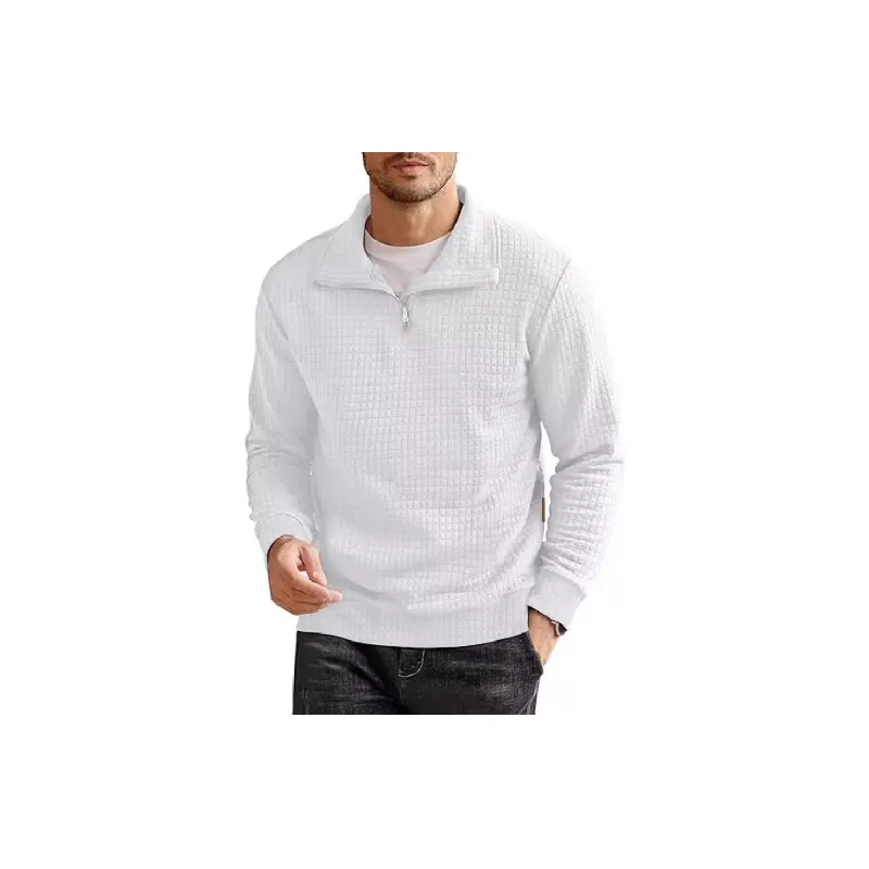 Zipper Casual Blended Synthetic Fabrics Sweatshirt-4