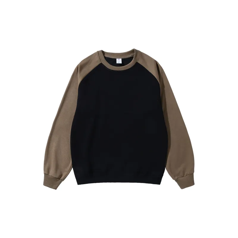 Contrast Color Loose Cotton Sweatshirt-7