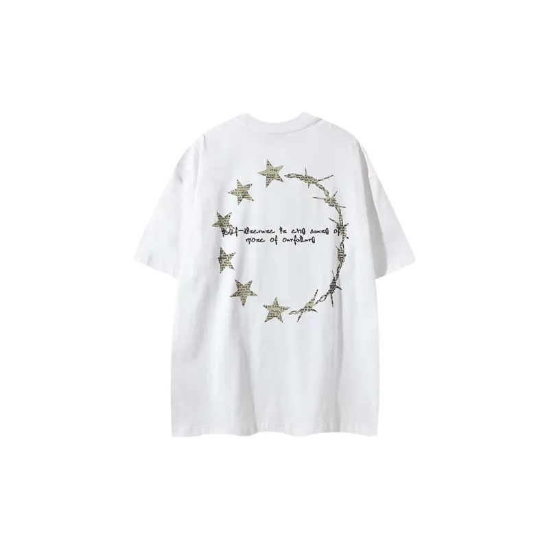 Street Loose Cotton Blended Fabric T Shirt-3