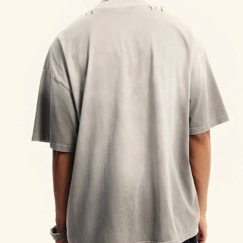 Fashionable Washed Cotton T Shirt-7