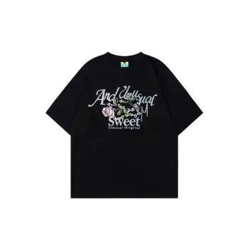Retro Letter 100% Cotton T Shirt