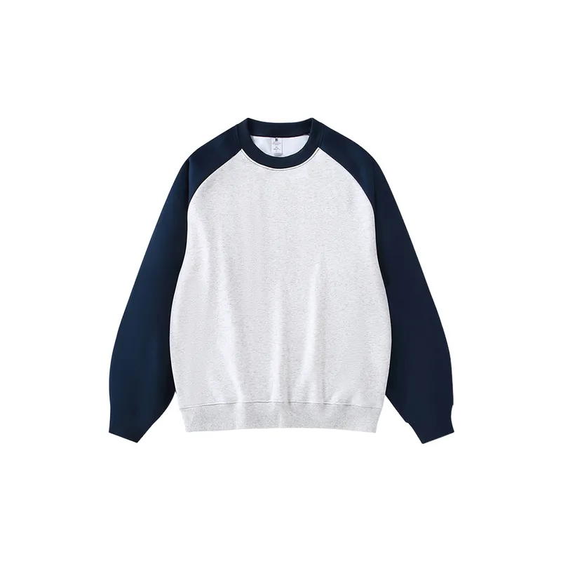 Contrast Color Loose Cotton Sweatshirt-0