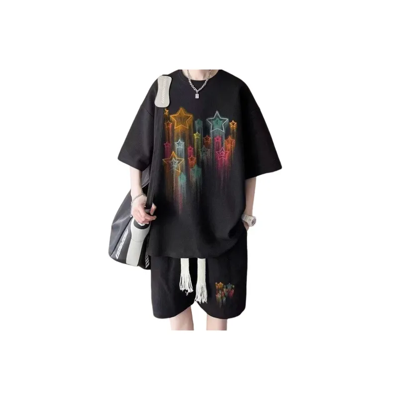 Graffiti Shorts and T Shirt Casual Two Piece Suit-6
