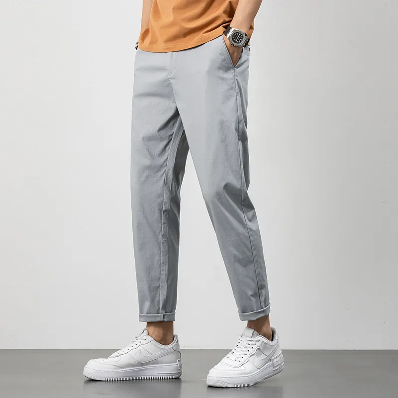 Fashion Simple Cotton Blended Fabric Casual Pants-7