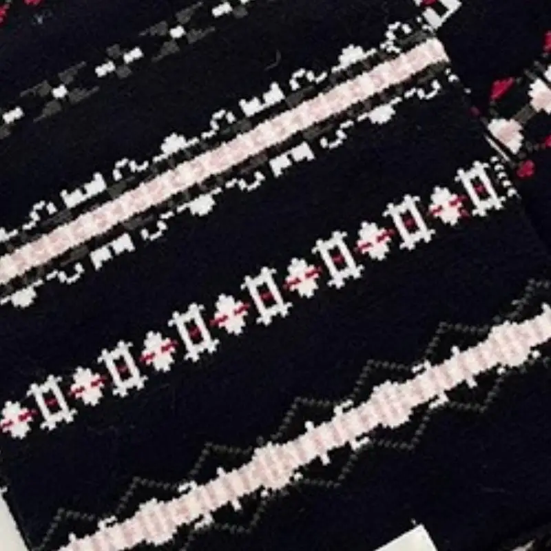 Retro Striped Knit Scarf-2